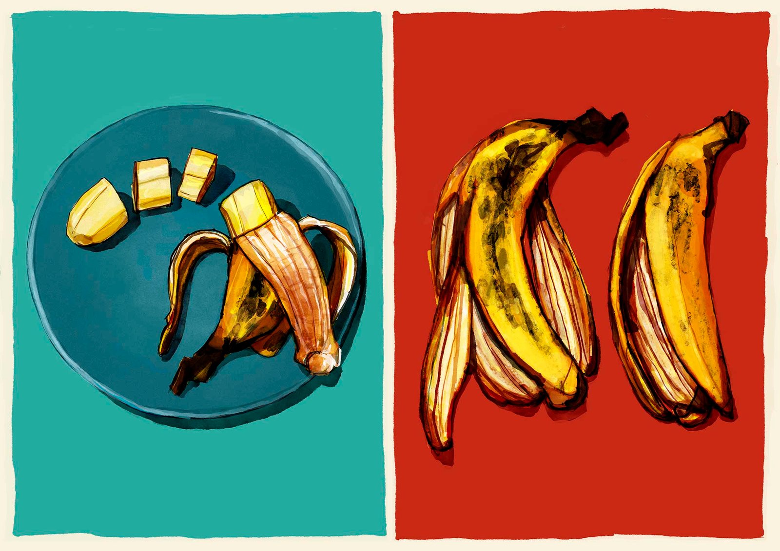 Mario Jodra illustration - Plátano herido Horizontal