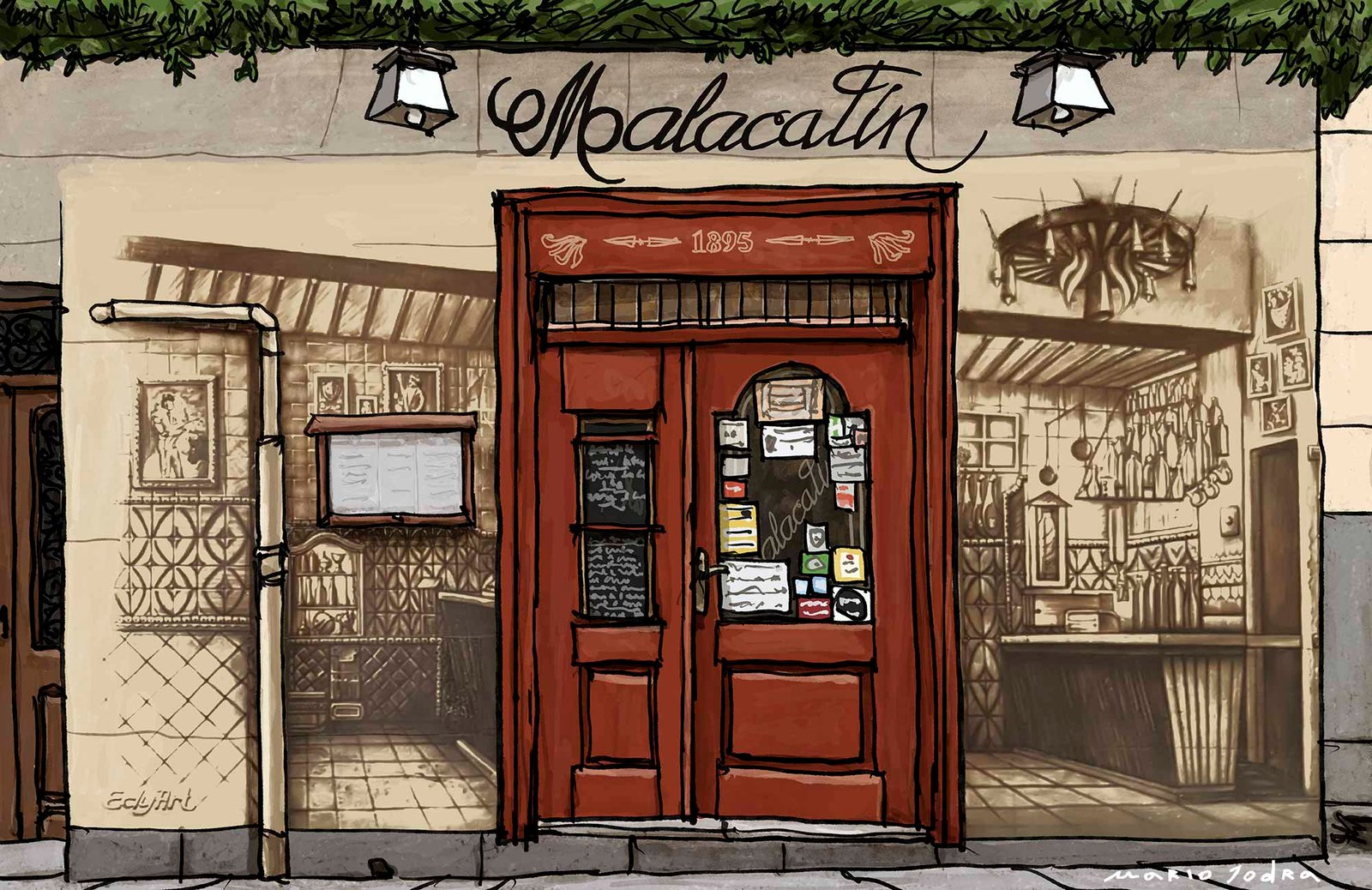 Mario Jodra illustration Art - Malacatín. Madrid restaurants. Since 1895