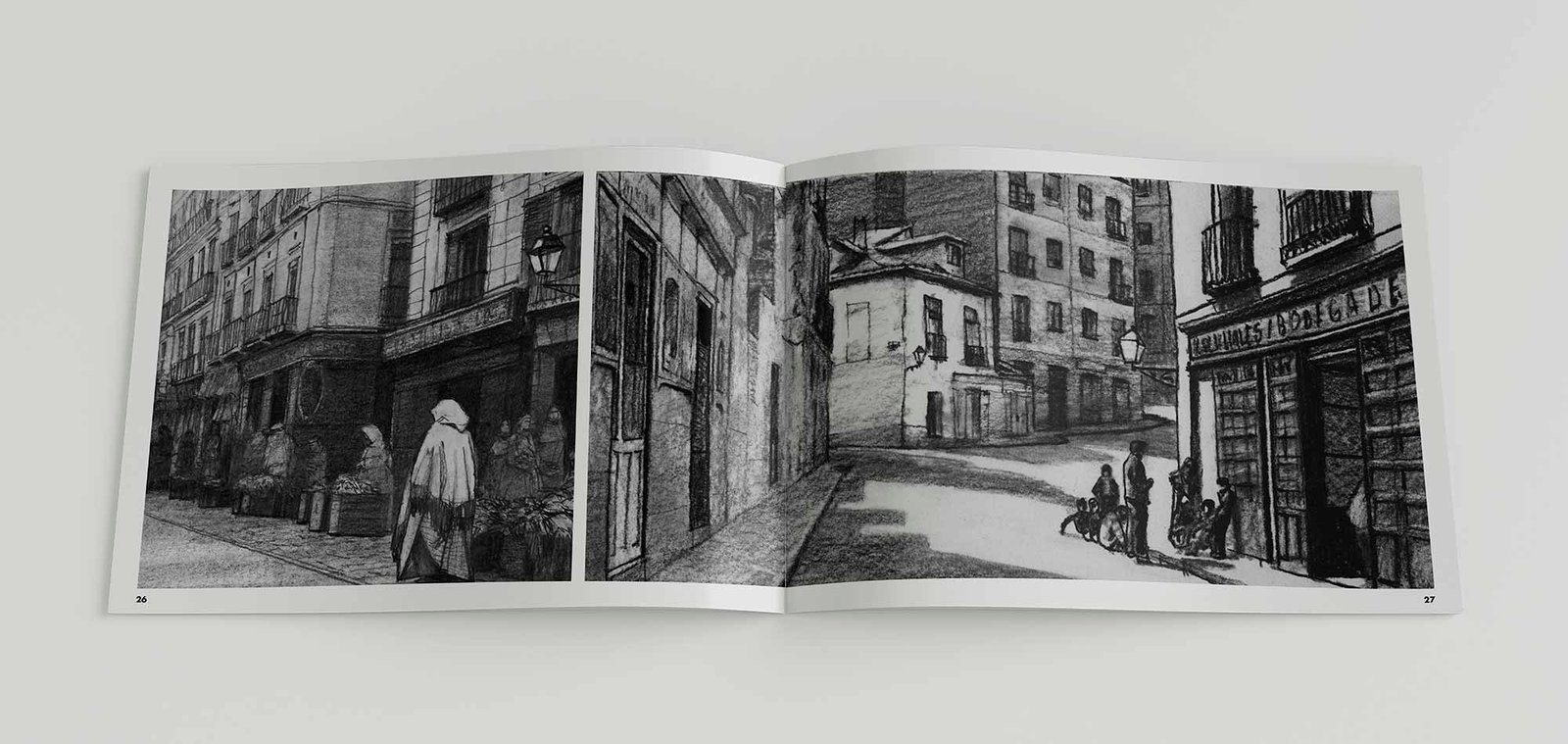 Mario Jodra Artist's Book "Viejo Madrid". Interior. Pages 26-27